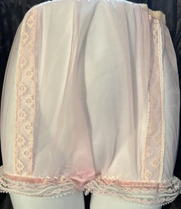 Custom Pink Chiffon & Lace Panties Sz 9 Wide Gusset - Picture 1 of 5