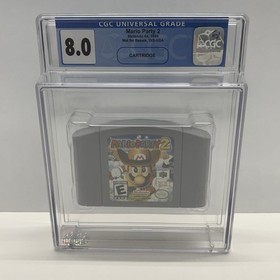 Nintendo 64 N64 Mario Party 2 NFR Not For Resale CGC Graded 8.0 Kiosk Store Demo