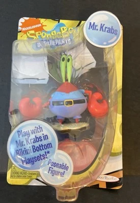 Figura de acción Posable Jakks 2009 Bob Esponja Sr. Cangrejo Nuevo de Lote Antiguo Nuevo Difícil de Encontrar Foto 1 de 4