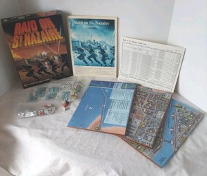 Vintage Raid on St. Nazaire Bookcase Board Game Avalon Hill 1987 Solo Solitaire - Picture 1 of 20