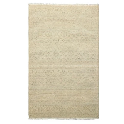 LoomBloom 3x5 Hand Knotted Wool Gray Afghan Oushak Transitional Rug - Image 1 of 4