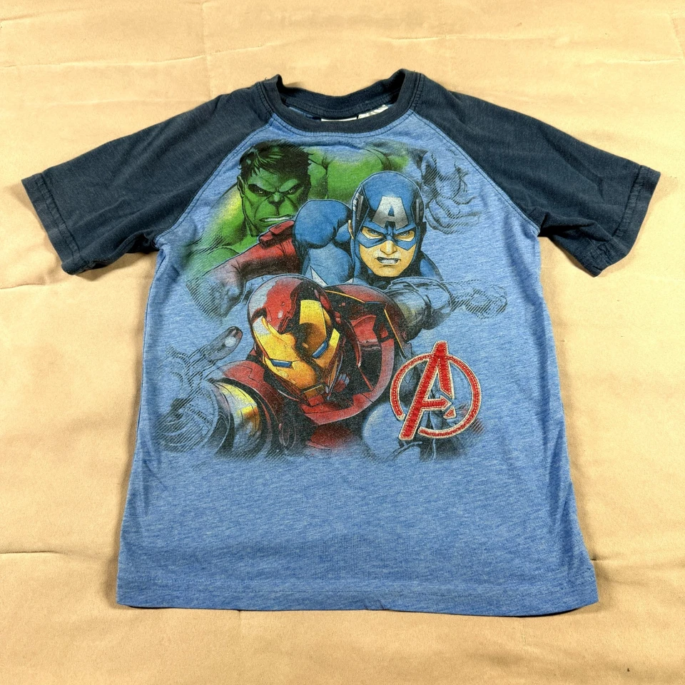 Camisa Marvel Avengers Multicolor Niños 6-7 Hulk Capitán América Iron Man Héroes Foto 1 de 4