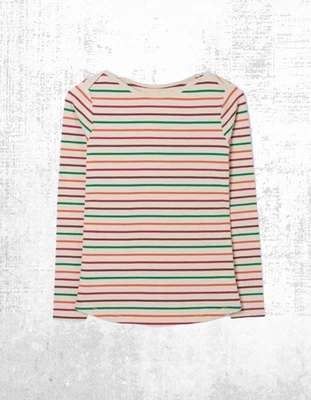 Women’s Fat Face Breton Top Cotton Long Sleeve Multi White Stripe Crew Neck - Image 1 of 4