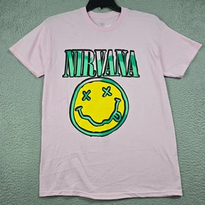 Nirvana Shirt Mens Medium M Pink KURT COBAIN Punk Rock Music Retro Concert NWD - Picture 1 of 11