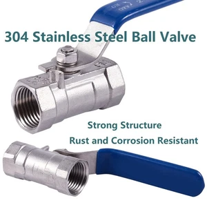 304 Stainless Steel Ball Valve WOG1000 Heavy Duty Female Thread Shut Off Switch - Picture 1 of 11