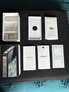 Téléphone iPhone 4 BOITE VIDE UNIQUEMENT avec autocollants guide produit - Photo 1 sur 9