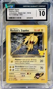 CGC 10 Gem Mint Rocket's Zapdos Pokémon Celebrations Classic Collection 15/132 - Picture 1 of 2