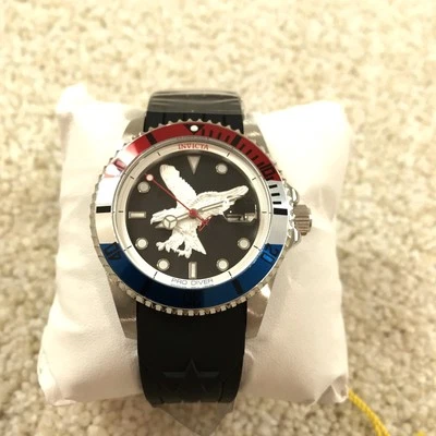 Invicta Men's Pro Diver Watch Eagle 42mm Silicone 45872 Blue Red Black - Image 1 of 4