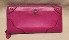 Coach Mickie Pink Grain Leather F52645 Zip Around Wallet