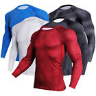 Men's Gym Fitness Workout Tops Sports T-Shirts Athletic Compression Long Sleeve
