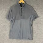 Calvin Klein Polo Shirt Mens Large Grey Body Fit Coupe Golf Rugby Collar Adult