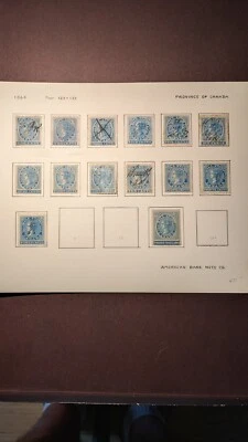 Canada Revenue Stamps, Issues of 1864 mint and used. Catalog Value=$471 - Image 1 of 3