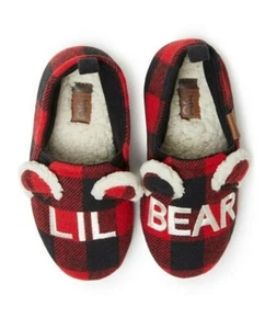 DF by Dearfoams Unisex Niños Oso Lil Pantuflas Rojo Negro Niño Nuevo con etiquetas 7-8 9-10 11-12 - Imagen 1 de 4