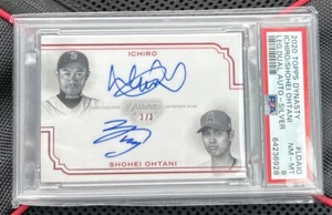 Shohei Ohtani Ichiro 2020 Topps Dynasty Dual On Card Autograph #/3 PSA 8 #LDA-10 - Picture 1 of 2