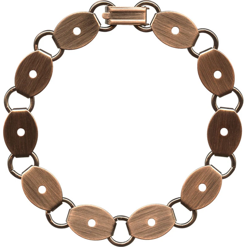 Lote 5 FORMAS EN BLANCO DE PULSERAS ~ Acabado Cobre Antiguo ~ 10 ALMOHADILLAS OVALADAS PLANAS 14mm Foto 1 de 1