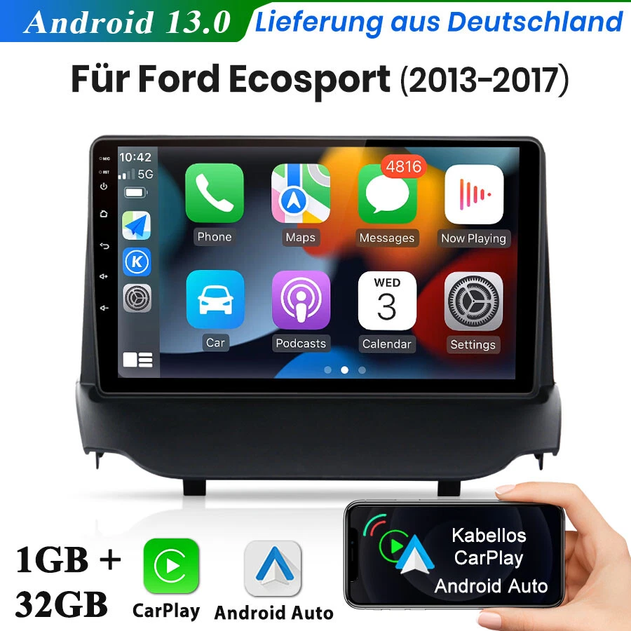 9" Für Ford Ecosport 2013-2017 Autoradio Android 14 GPS Navi BT WIFI DAB+ 32GB - Bild 1 von 4