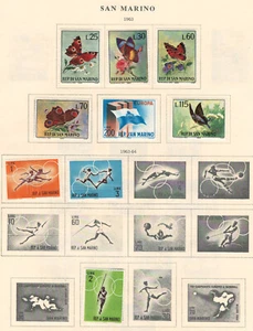 Estampillas muy finas de San Marino 1963 montadas en lista: 2 caras - Imagen 1 de 2