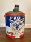 RARE+1920s+Eagle+Supply+Co.+Motor+Oil+5+Gallon+Can