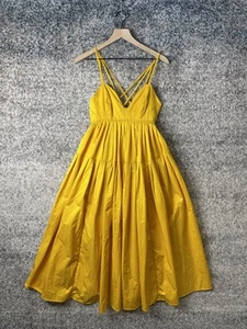 Free People Dress Womens 4 Yellow Maxi Strappy Open Back Fit Flare Boho Festival - Picture 1 of 12