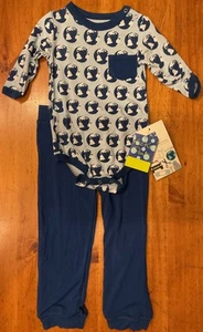 Kickee Pants Long Sleeve Bodysuit + Pull-On Pants Set Bamboo 18-24 Months NWT - Picture 1 of 4