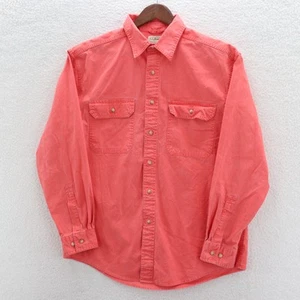 Camisa LL Bean Para Hombre M Coral Rojo Lona Lavada al Sol Exterior Gorpcore Utilidad Preppy - Imagen 1 de 8