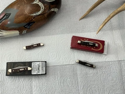 Lote de 4 cuchillos Case XX 2 cacahuetes y 2 pequeños ganaderos sin usar Foto 1 de 4