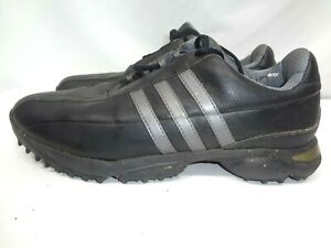 Adidas Soft Spikes Golf Shoes Sneakers Black Leather Sty 816216 Men's Size 10.5