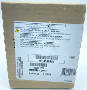 Motor ventilador evaporador refrigerador Whirlpool #WP4389155 *CAJA ABIERTA, NUNCA USADO*OEM - Imagen 1 de 3