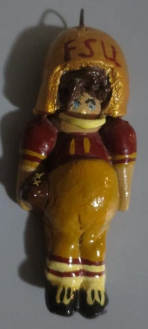FLORIDA STATE SEMINOLES Salt Dough-style FOOTBALL PLAYER ORNAMENT OR NECKLACE Cover