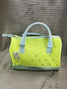 Crocs Jelly Translucent Green Satchel Bag RARE Blue And Green New With Tags NWT - Picture 1 of 7
