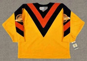 VANCOUVER CANUCKS 1970's CCM Vintage Gold Hockey Jersey -  M, L, XL, 2XL - Picture 1 of 3