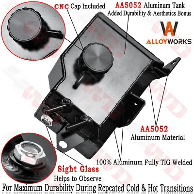 Black Aluminum Coolant Expansion Tank For 2006-2015 Mazda MX5 Mk3  NC Chassis - Image 1 of 4