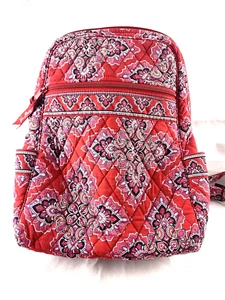 Vera Bradley Backpack Women's Frankly Red Scarlet Paisley Multi Pocket - Picture 1 of 9