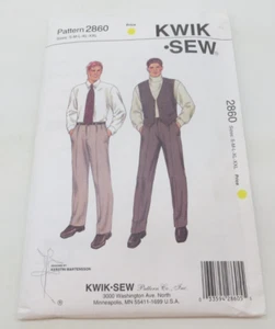 Pantalones y chaleco para hombre KWIK SEW 2860 SIN CORTAR talla S-M-XL-XXL SIN CORTAR - Imagen 1 de 4