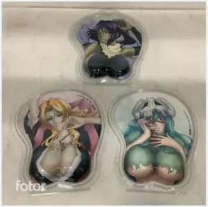 Bleach 3D Mouse pad Neliel Yoruichi Rangiku set of 3 Used From Japan - Picture 1 of 4