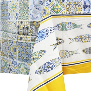Regional Portuguese Tablecloth with Tile Pattern - Picture 1 of 3