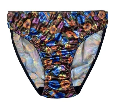 Second Skin Satin Hipster Panty Colorful Floral Print S - Image 1 of 2