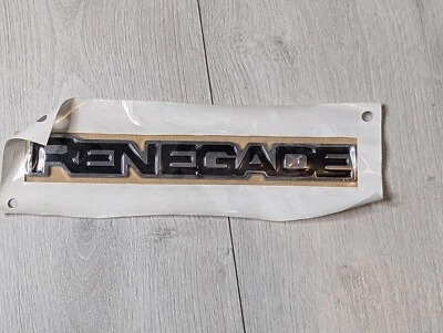 Placa de identificación de puerta lateral derecha Jeep Renegade negra emblema OEM Foto 1 de 3