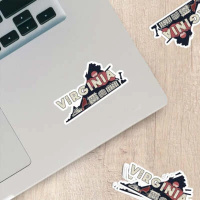 TWEED & CO. Retro Vinyl State Sticker - Virginia