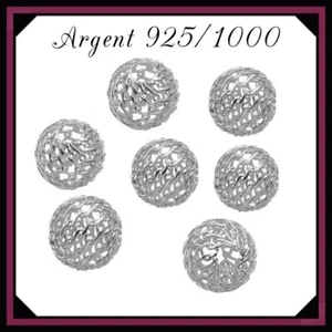 Perles filigrane 8mm trou 2,5mm en Argent 925/1000 Réf: PLC08 - Foto 1 di 1