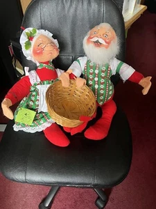VINTAGE ANNALEE MR. & MRS. SANTA CLAUS 1967-69 20” EXCELLENT - Picture 1 of 9