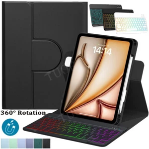Bluetooth Tastatur mit 360 Drehbar Hülle Für iPad 10/9/8/7th Air 6 5 4 3 Pro 11 - Bild 1 von 165