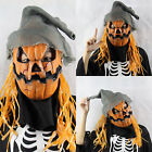 Scary Latex Scarecrow Pumpkin Head Mask  Halloween Horror Cosplay Fancy Dress Up