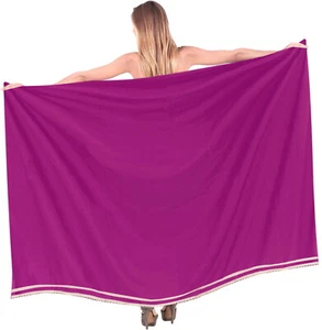 LA LEELA Women's Beach Wear Bikini Wrap Skirt Sarong Coverup 78"x39" Violet_N754 - Picture 1 of 3