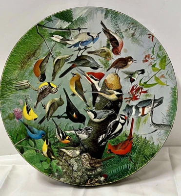 Vintage 1972 Springbok Familiar Birds 500pc Complete Circular Jigsaw Puzzle - Image 1 of 4