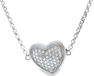 Sterling Silver & Diamond Puffed Heart Bracelet - Picture 1 of 8