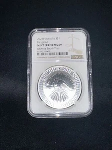 2021 kangaroo ERROR 1oz Silver Coin | Perth Mint | Reverse Struck MS69 - Picture 1 of 4