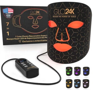 GLO24K 7 Color LED Photon Rejuvenation Super Mask Red Light - USA Made - Picture 1 of 4