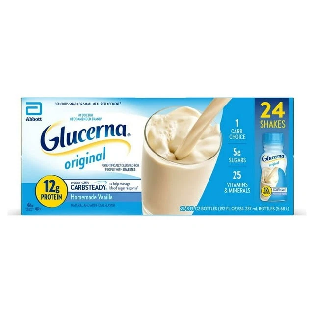 Glucerna Carbsteady Hunger Smart Shake 2 PK 8 Bottles Homemade Vanilla 4/20 A120