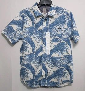 Hurley Herren Patio Button Down Kurzarm Hemd, Creme/Blau, SMALL - Bild 1 von 11